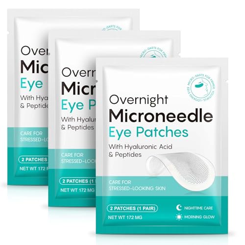 Microneedle Eye Patches 6 pcs Nano Eye Patches for Dark Circles Puffy Eyes & Fine Lines Brightening Eyes Care for Women
