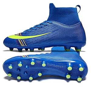 Voetbalschoenen High-Top Heren Voetbal Outdoor Professionele Training Schoenen Sportschoenen Unisex Wear-resistentie Voetbal Niet-slip Schoenen,Blue-39