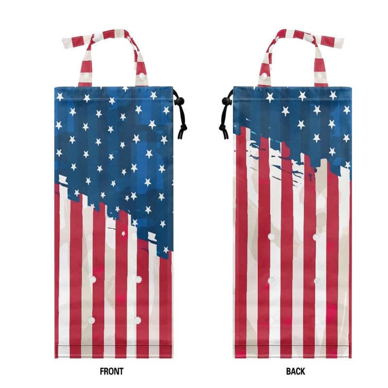 Image of USA Flag Car Garbage Bag Holder, American Independence Auto Organizer, for the Back /Front /Console of Any Sedans, SUVs