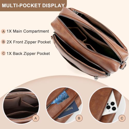 Image of Vegan Leather Crossbody Bags for Women Anti theft Purses and Handbag