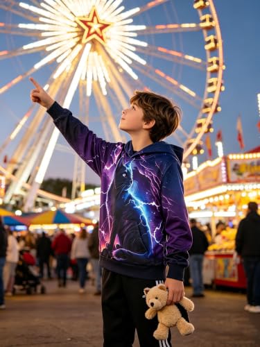 Image of TUONROAD Boys Hoodies 3D Graphic Sweatshirt Lightweight Pullover 6-16T cool