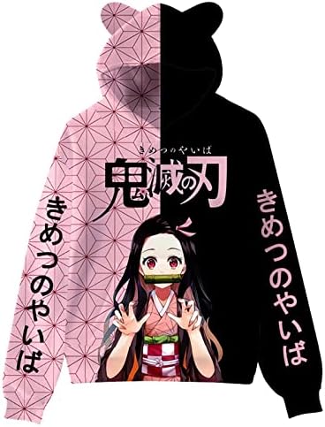 Anime Youth Hoodie, Unisex 3D Printed Sweatshirt, Boys Girls Cosplay Hoodie 2-X-Large