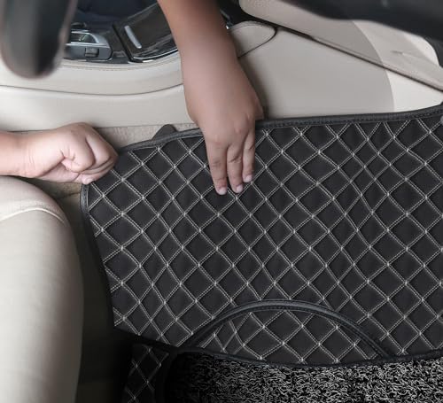 Image of Autofurnish Luxury 7D Car Mat Full Set for Maruti Suzuki Wagon R 2019 || Luxury Leather Dual-Stitch Full Set 7D Car Floor Mat || 100% Waterproof || Color : Black Silver