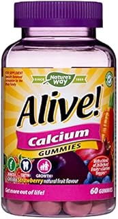 Alive! Calcium Gummies with Vitamin D3 | 60 Chewable Gummies | Specially Formulated for Adults and Children From 3 Years.