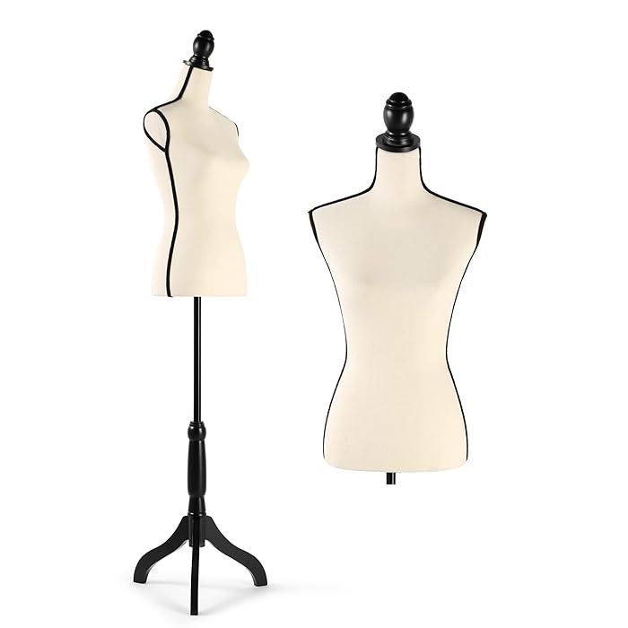 Buy HOMBOUR Beige Female Mannequin Torso Dress Form, Sewing Mannequin