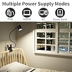 Dott Arts Desk Lamp,USB Clip On Light,3 Color Modes,10 Brightness Levels,360° Gooseneck LED Reading Light,Eye-Care for Home Office,Headboards, Black - Image 5