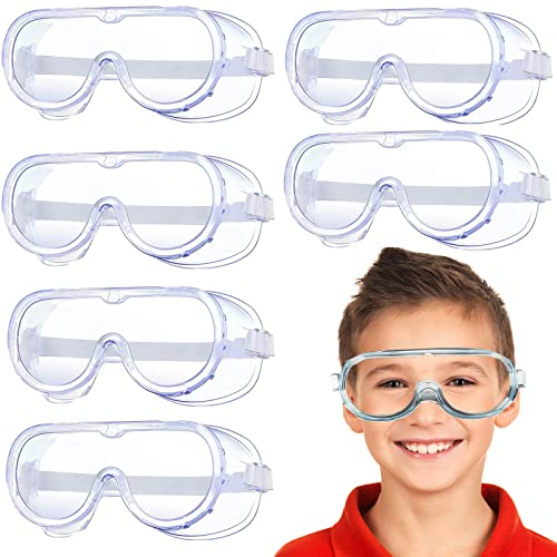 Abudder 6 Pieces Kids Safety Goggles Protective Goggles Crystal Clear Eye Protection For Boys And Girls cover