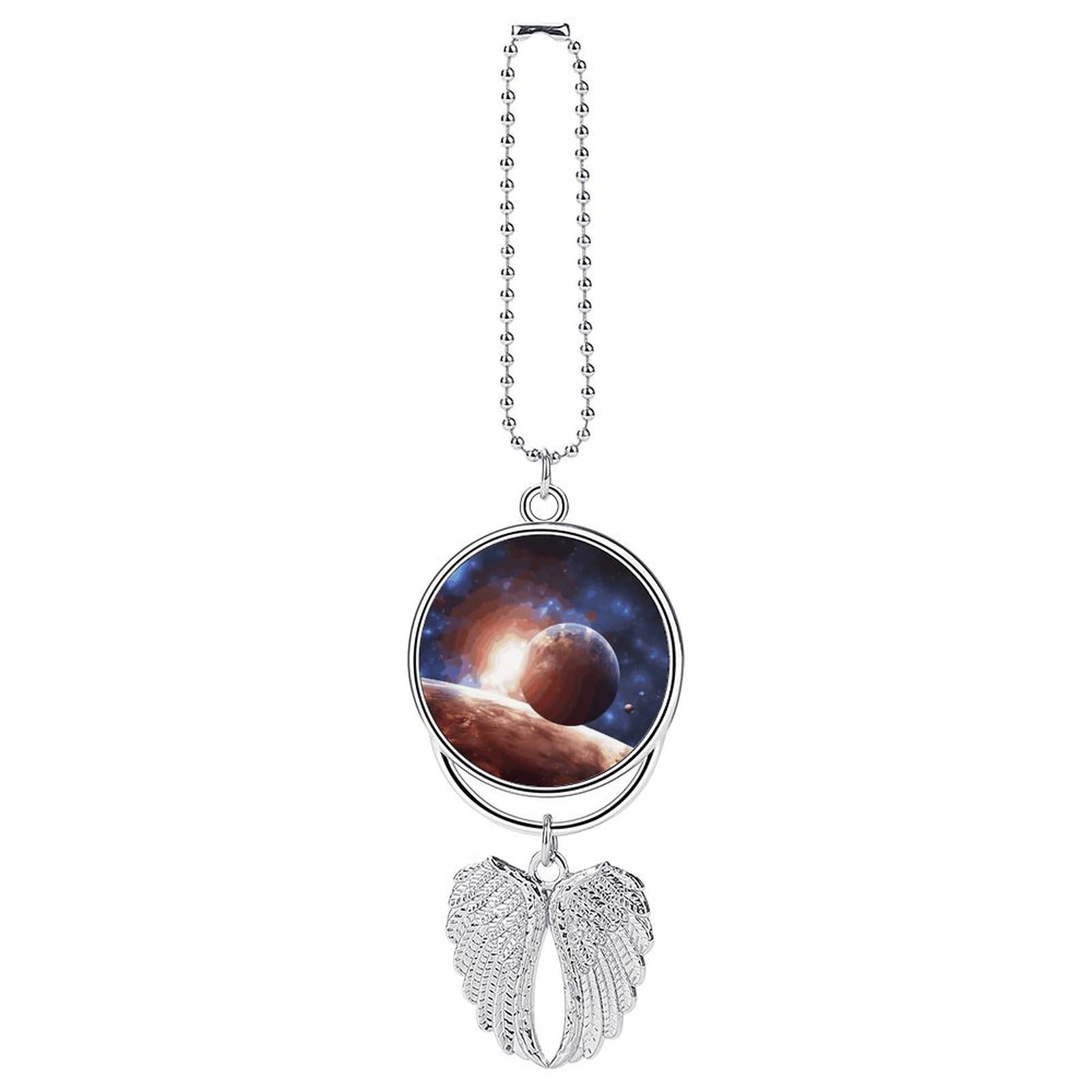 Planets in Space Background Car Pendant Hanging Swing Auto Rear View Mirror Hanging Car Rear View Mirror Charm Truck Hanger Ornament Charm for Car Rear View Mirrors Accessories