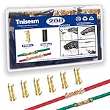 Tnisesm 200Pcs U Shape Copper Ring Terminals,Open Barrel Crimp Terminals with Heat shrinkable Tube, Butt Connector ​for Electricity Automotive