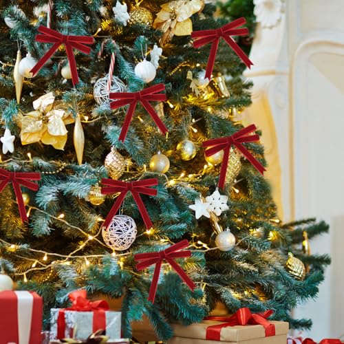 Image of Tsorode 25 Yards Navy Velvet Ribbon,3 /8 Inch Christmas Tree Ribbon