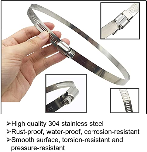 Image of 6 Pieces (3 inch 4 inch 5 inch) Adjustable 304 Stainless Steel Worm Gear Hose Clamps Water Pipe Clamps Assortment Kit Duct Clamps Pipe Clamp worm drive hose clamps (3 inch 4 inch 5 inch)