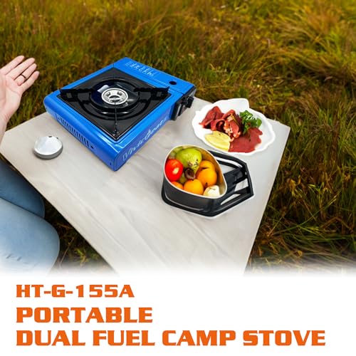 Vivicreate 7000 BTU Portable Butane Gas Stove for Camping Cooking Outdoor, Lightweight Portable Stove Burner with Auto Ignition, Estufa de Gas Portátil para Camping al Aire Libre(Blue) - Image 6