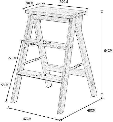 Taburete de escalera de 3 capas plegable de madera multifunción color blanco 3
