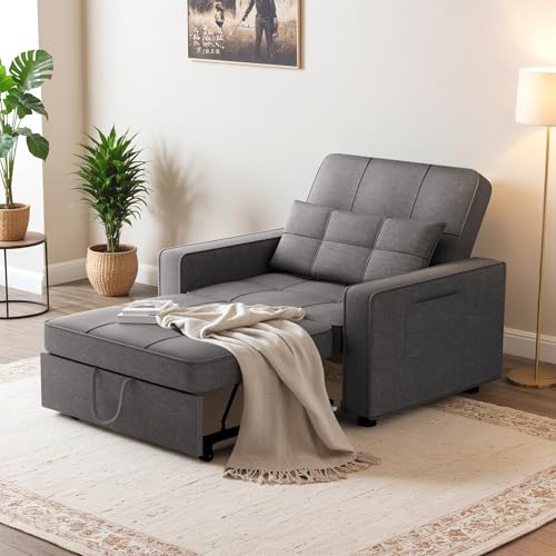 Sillón Convertible Plegable Gris Grafito