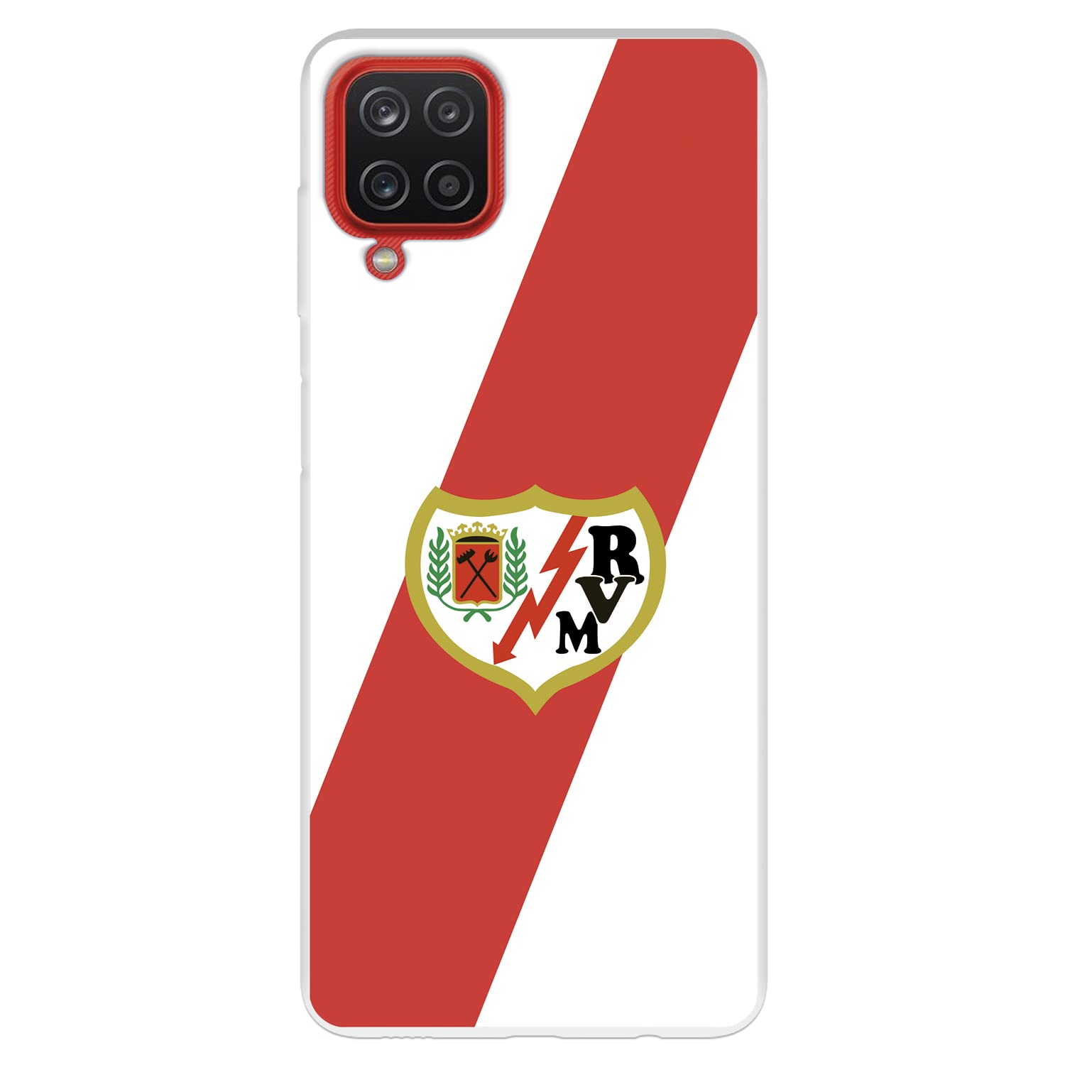Case for Samsung Galaxy A12 – M12 Rayo Vallecano Shield to Protect Your Mobile, Flexible Silicone Case with Official License Rayo Vallecano Lightning
