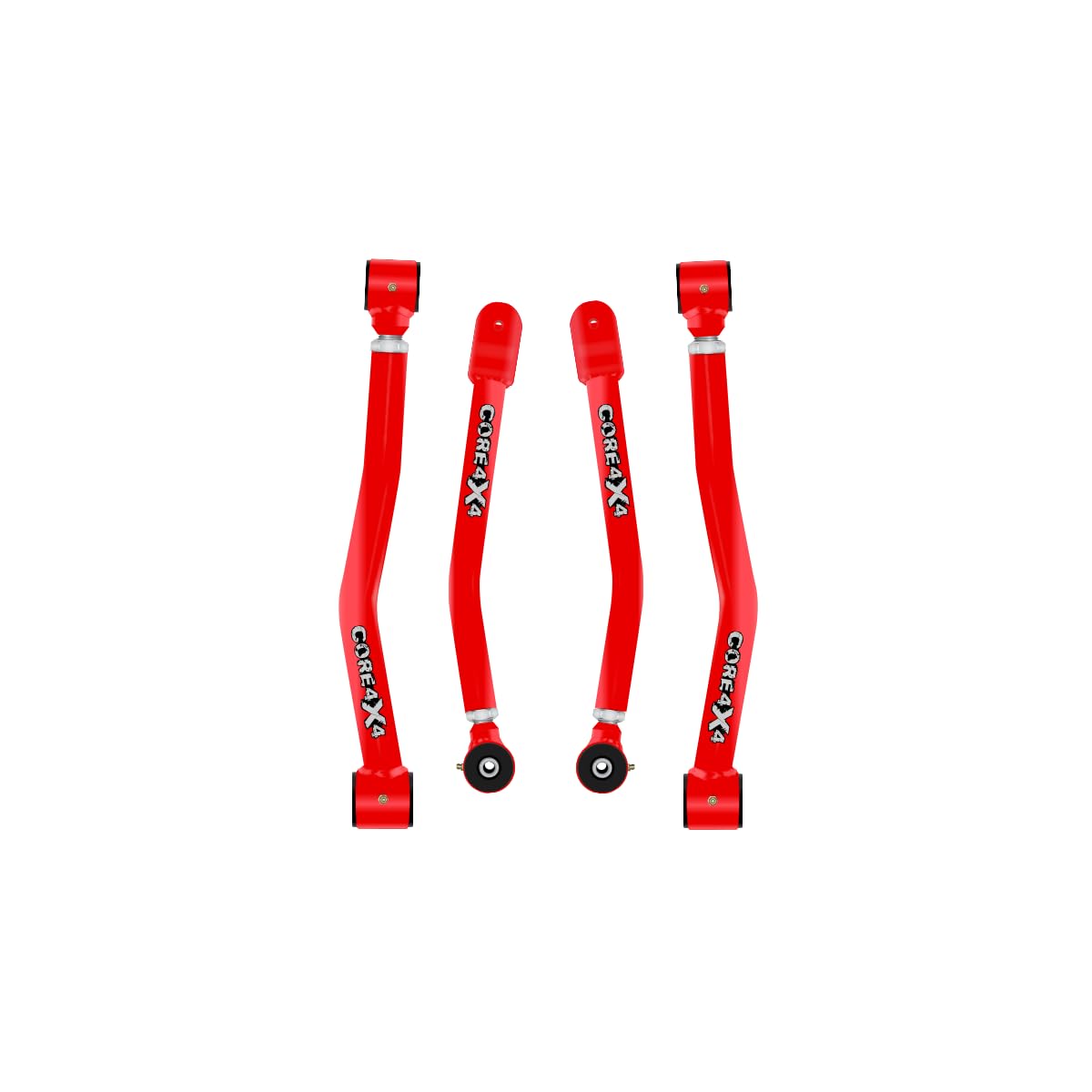 CORE 4X4-4pc Cruise Series Front Adjustable Control Arm Kit - Compatible with Jeep Wrangler JL/JLU 2018+ (Red)