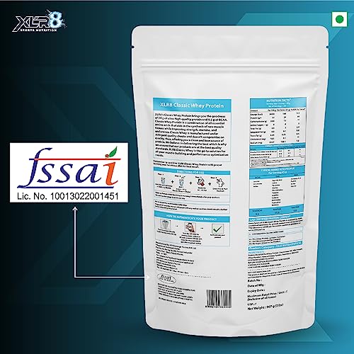 Image of XLR8 Classic Whey Protein Powder, 24 g Protein, 5.5 BCAA, No Maltodextrin (907 g (Pack of 1), Double Chocolate)