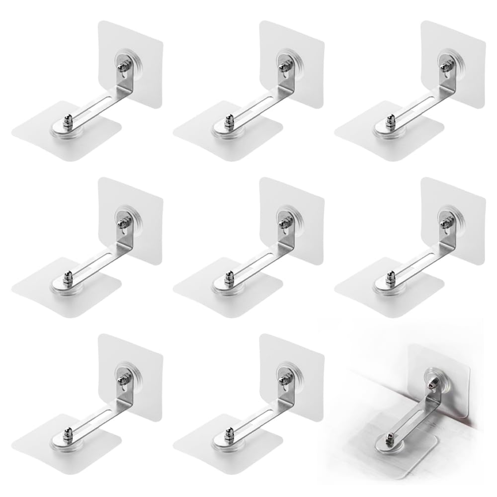 Haylnixy Transparent Sets Furniture Wall Anchor No Drill Furniture Straps Adhesive Anti-Tip Furniture Anchors Fix The Shelf To The Wall For Prevent Furniture Falling Child Proofing Pet Protecting Size 8