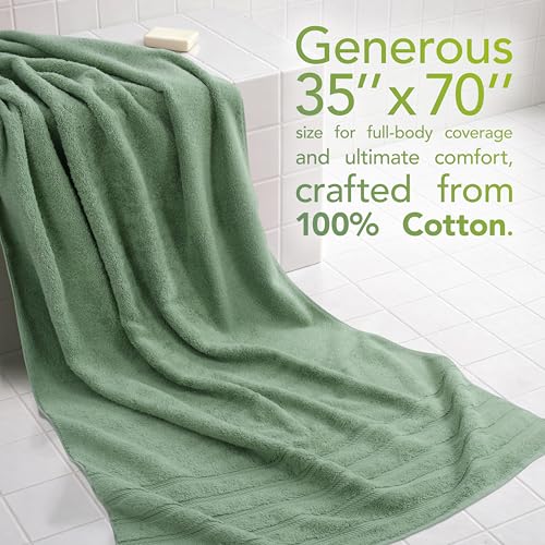 Image of American Soft Linen 100% Cotton Luxury Turkish Towels, 2PC 35x70 Bath Sheet | Soft Absorbent Quick Dry OEKO Tex Standard 100 Certificated Durable Machine Washable Breathable Premium Hotel Quality