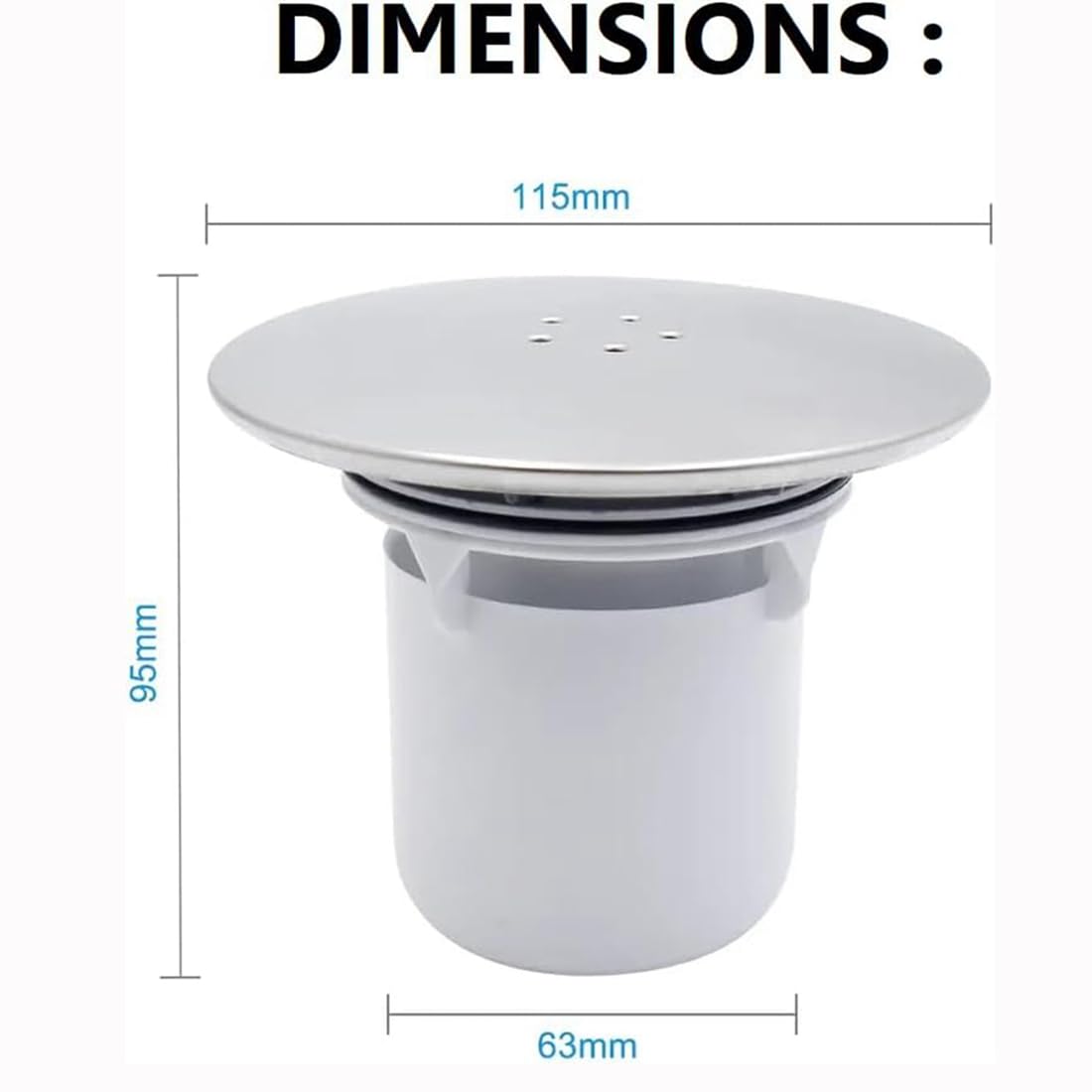 FiTspi Duschablaufabdeckung – Ersatz Für 90 Mm/115 Mm Abfluss, Schneller Wasserablauf & Geruchshemmend