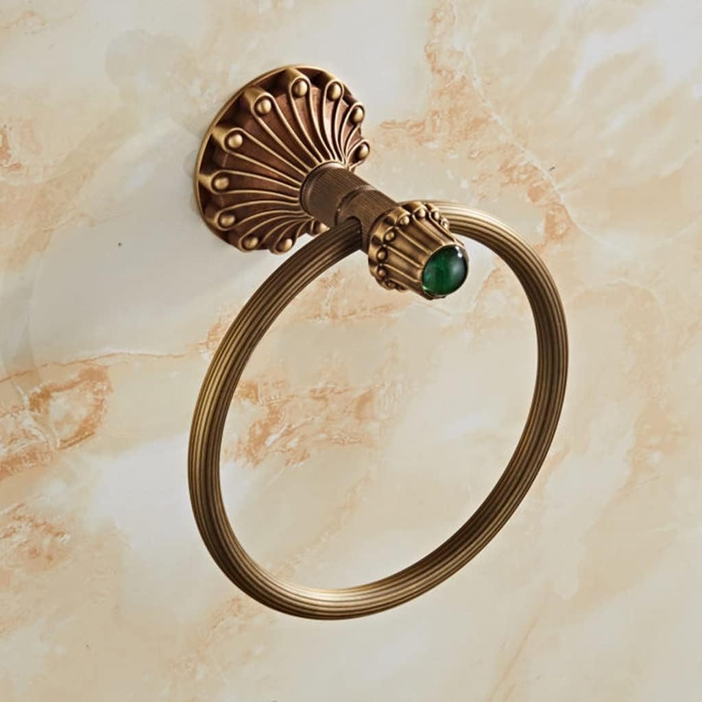 LSLYTQ Antique All-Copper Bath Towel Ring, Hand Towel Holder Round Towel Hanger Wall Mount Bathroom Hardware