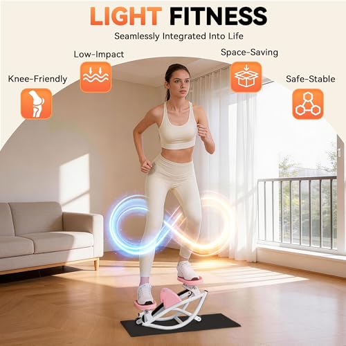 Image of Rock Stepper - Steppers for Exercise at Home, Portable Stepper Side to Side with Digital Display & Resistance Bands, 330 LBS Capacity Full Body Workout Low-Impact Knee-Friendly 3D Stair Stepper