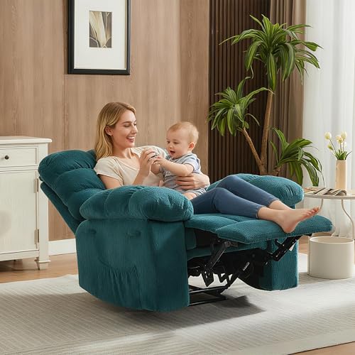 Sillón reclinable manual azul con estructura de acero miniatura 2