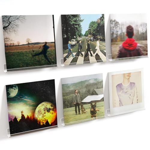 Lifewit 6 Pack Wandregal Schmal, 30.4 cm Hängeregal Schweberegal für Schallplatten Bilder, Kunststoff Bilderleiste, Bücherregal Wand, Wanddeko Wandhalterung für Küche Schlafzimmer Kinderzimmer Büro