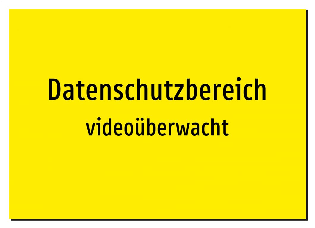 Datenschutzbereich - videoüberwacht – Aluminiumschild A4: 297x210mm – Ohne Grafik, nur Text