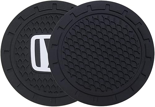 2 posavasos negros para automóvil, compatibles con accesorios de automóvil Honda, tapete de PVC para Civic Odyssey Accord CRV Hrv (2.76 x 2.76
