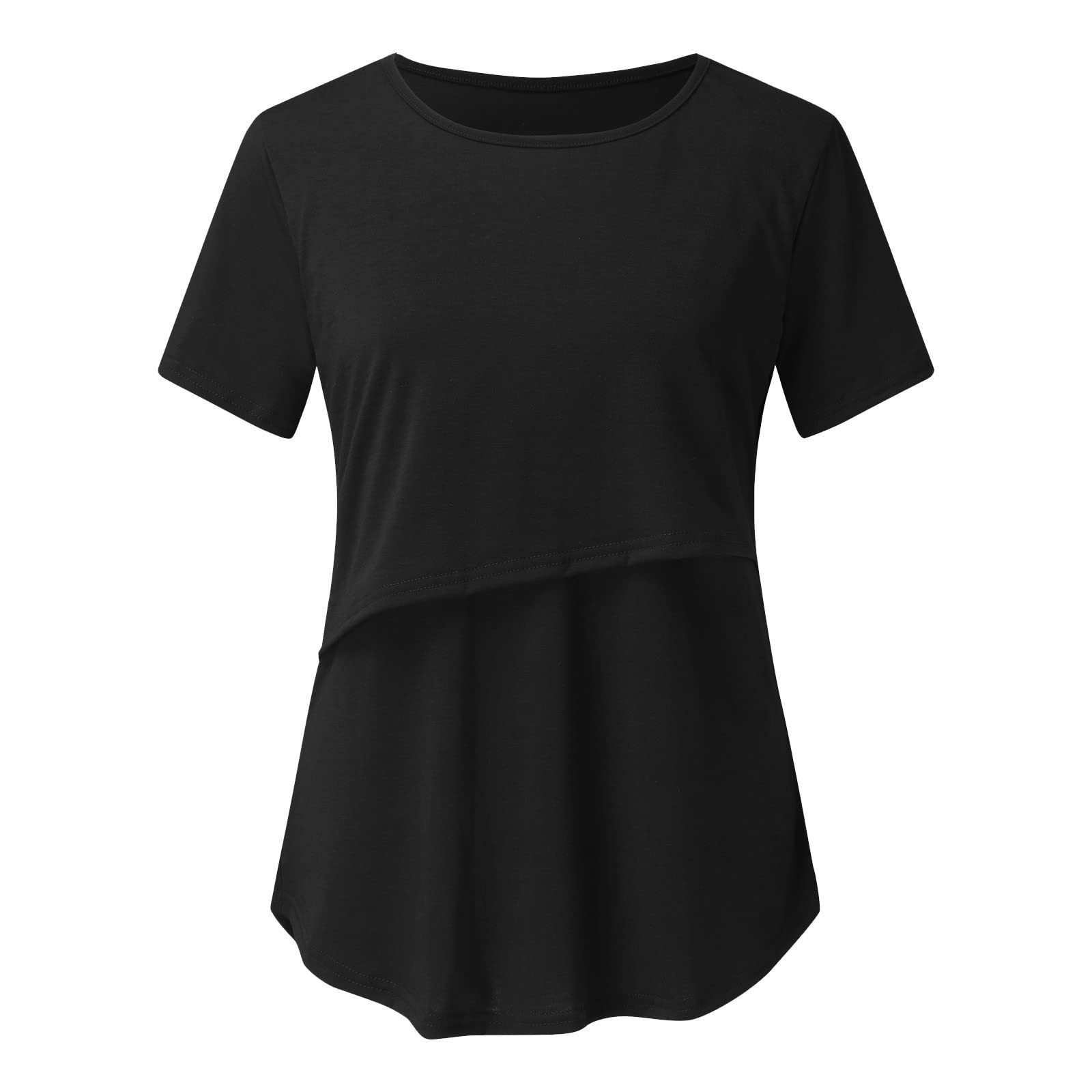 Generisch T-shirt d'allaitement pour femme - Mode de grossesse - T-shirt d'allaitement - T-shirt d'allaitement - Haut d'allaitement - Hauts d'allaitement