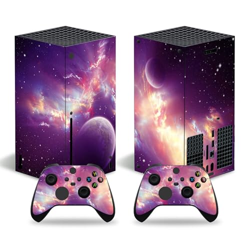 Vinilo adhesivo para consola Xbox Series X y controladores inalámbricos, protector de vinilo para Microsoft Xbox Series X (galaxia)
