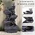 27 Inch 5-Tier Cascading Rock Water Fountain with LED Lights, Resin Imitation Stone Outdoor Waterfall Fountain for Garden Patio Yard Deck