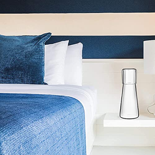 Ziljj Clear Bedside Water Carafe Set With Tumbler Glass For Bedroom, Bedside Night Carafe Pitcher And Water Glass, Mouthwash Dispenser For Bathroom, Glass Water Carafe With Cup Lid(30 Oz/850Ml) #TOP3