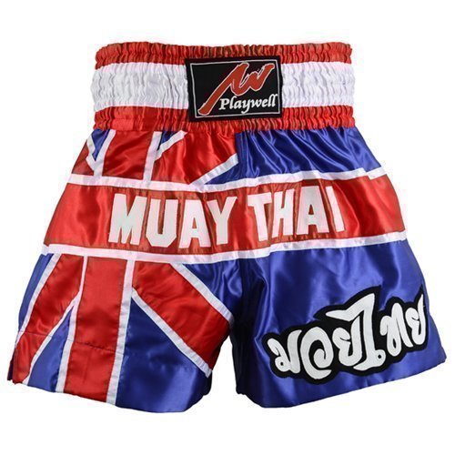 Short de Muay Thai Playwell Bleu S Performance pour le Ring