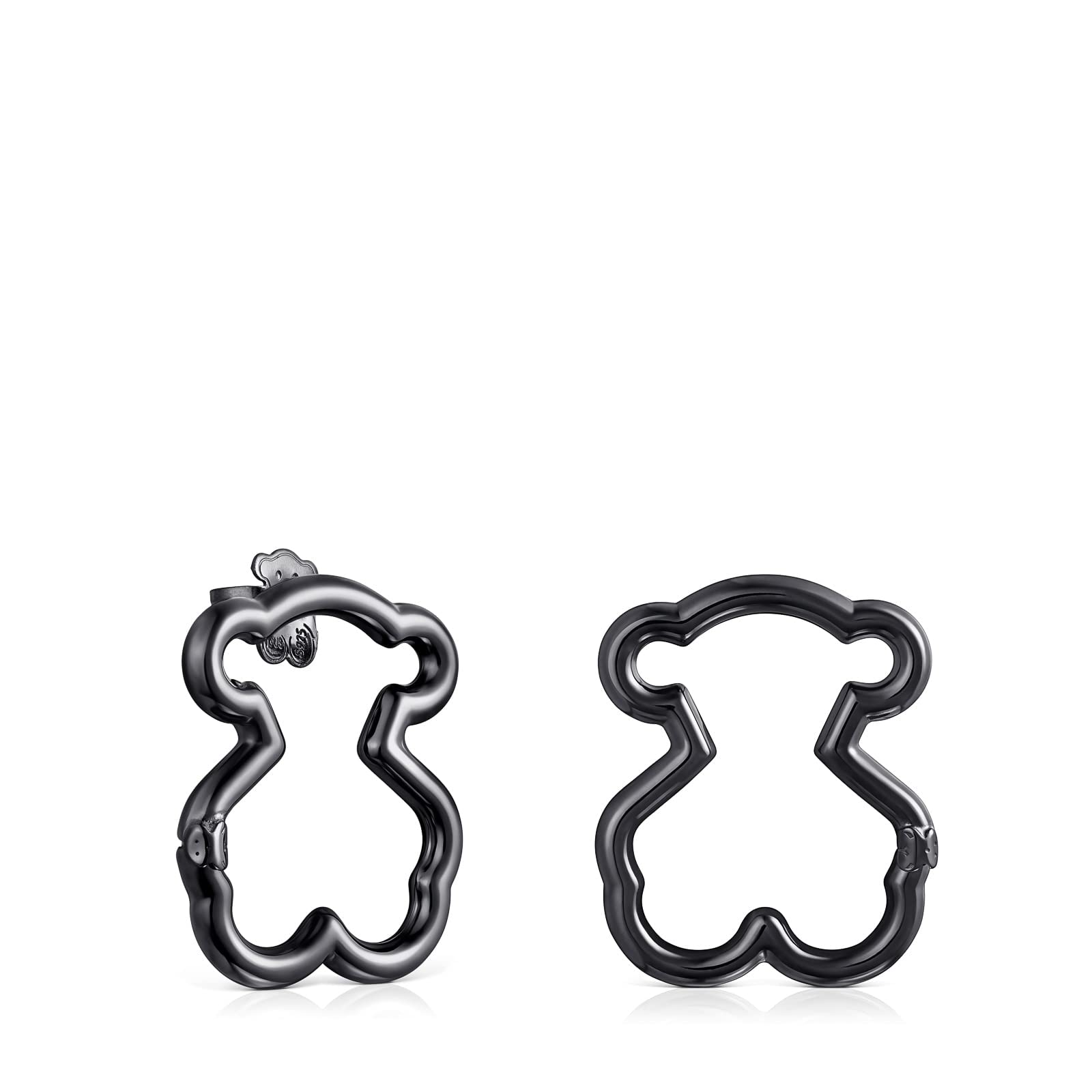 TOUS Pendientes medianos Hold oso de Plata Dark Silver