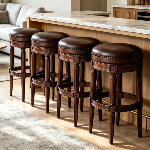 Image of DUHOME Swivel Bar Stools Set of 4,Stools with Removable Replaceable Legs
