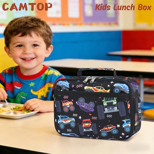 Image of CAMTOP Lunch Box Kids Boys Insulated Lunch Cooler Bag Reusable Lunch Tote Kit for School Travel