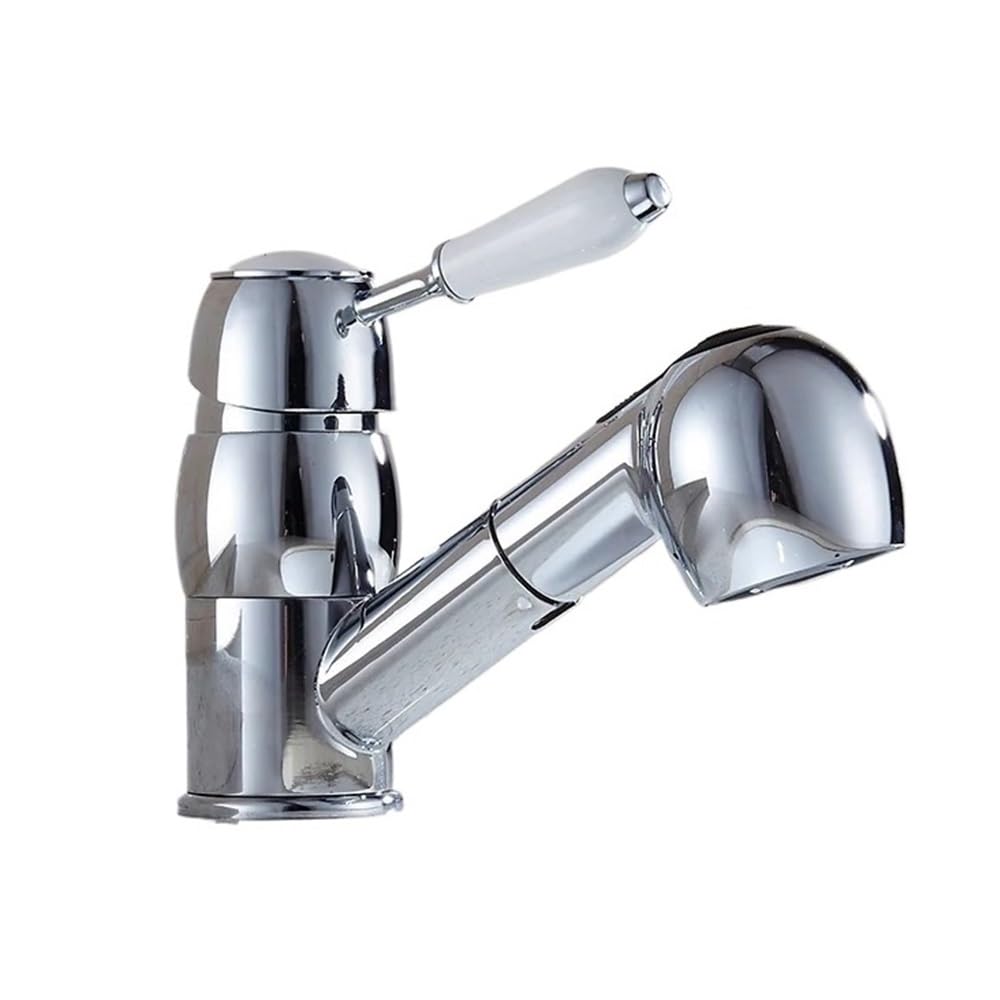 Kitchen Faucets Pull Out Kitchen Sink Faucet Polished Chrome Basin Crane Mixer Brass Tap XT543