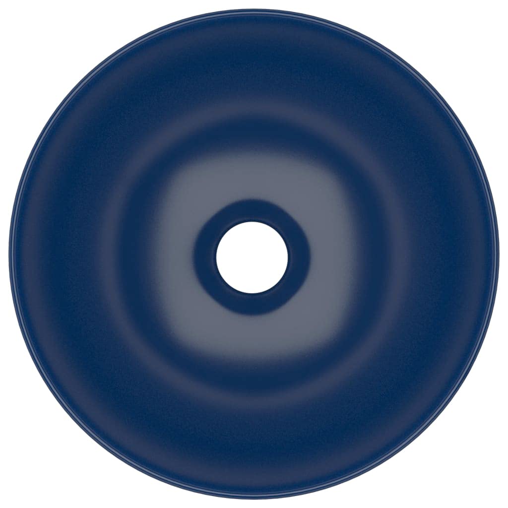 SKM Waschbecken Keramik Dunkelblau Rund,Heimwerkerbedarf,Sanitärbedarf,Sanitärkeramik & Armaturen,Waschbecken & Spülen,Badezimmer-Waschbecken,Blau,3.3 kg,146979