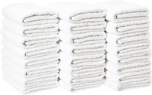 Koutique Pack of 24 Ring Spun Cotton Salon Towels Bulk 16x26 Ultra Soft and Highly Absorbent Towels for Salons,spa,Gym,Sports,Beard Shaving,Home Hair Drying,Manicure (not Bleach Proof)