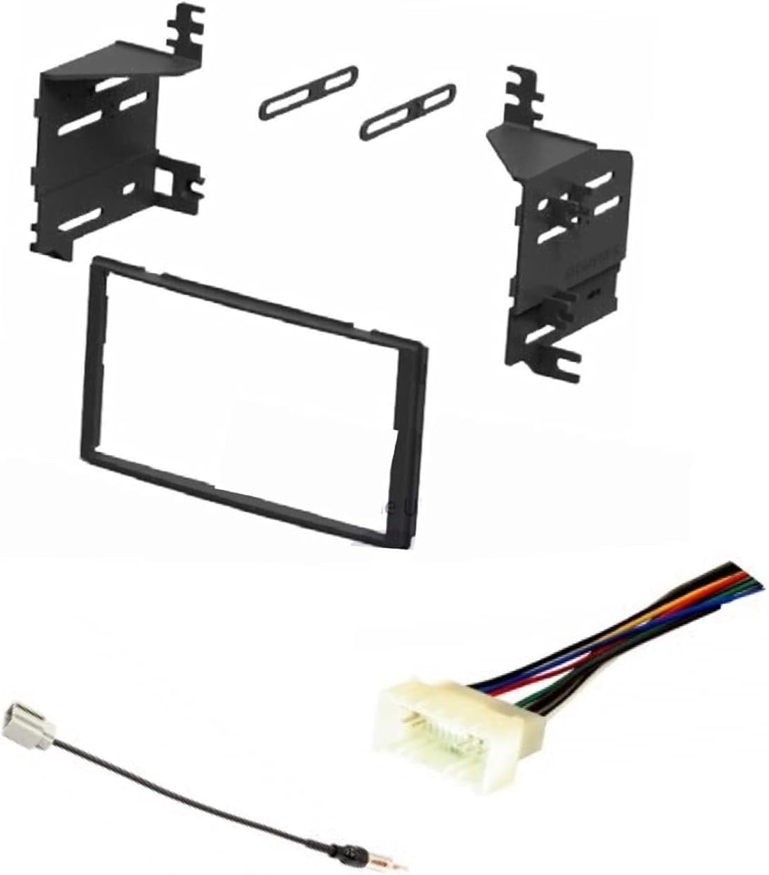 Double Din Car Stereo Radio Kit, Wire Harness, and Antenna Adapter Made for 2009-2010 Kia Sportage- No Factory Satellie Radio Option Vehicles