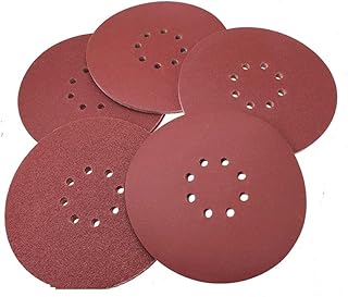 100個サンディング研磨ディスク9インチ225 mm 8穴フックとループサンディングディスク酸化物砂紙 (Color : Red, Size : Grit 80)