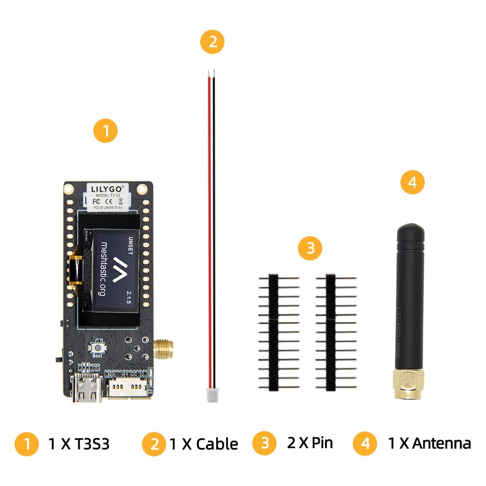LILYGO T3S3 ESP32-S3 LoRa Meshtastic TTGO Development Board Wireless Module with 0.96 inch OLED Display (SX1262 868MHz)