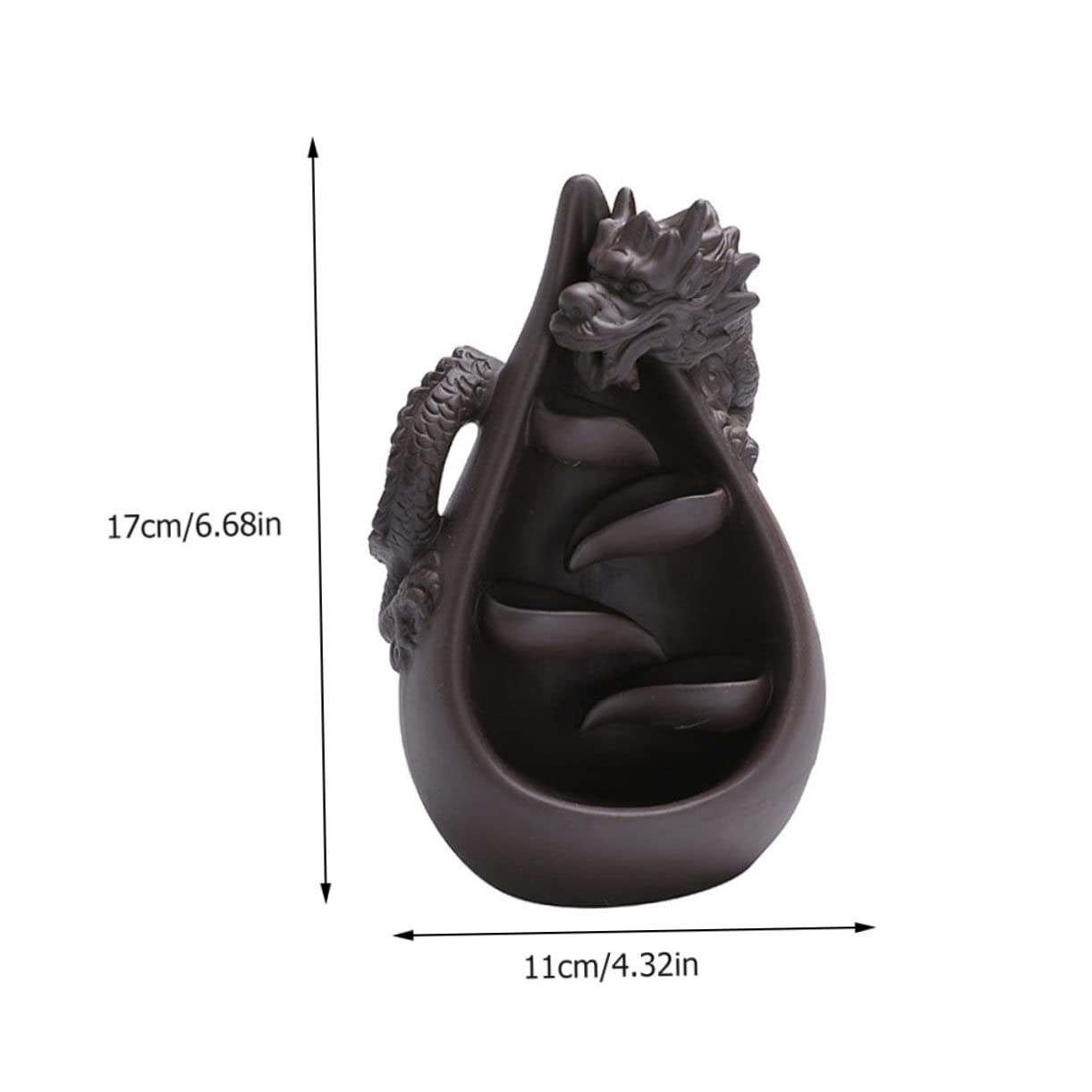 ULTECHNOVO Quemador de Incienso de Reflujo de Dragón en Arena Púrpura Diseño Exquisito para Decoración del Hogar y Purificación del Aire