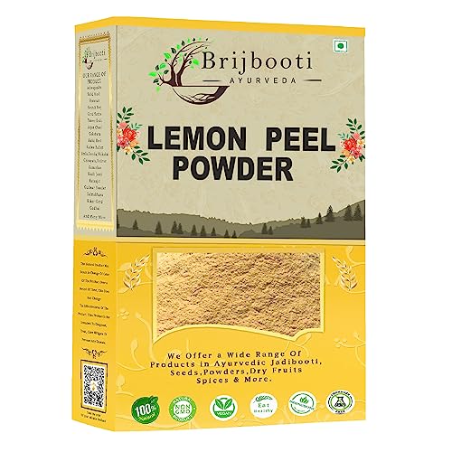 Brijbooti Natural Lemon Peel Powder for Face Care & Skin Whitening -(200 Gr) – 100% Organic, Chemical-Free Skin Cleanser Lemon Peel Powder
