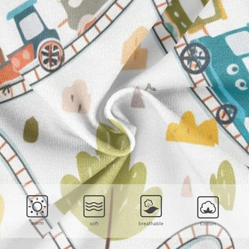 Cartoon Girls Underwear Toddlers 2t Cotton Cute Panties Girl Cute Cartoon Trains Tracks Beige Underpants Briefs3