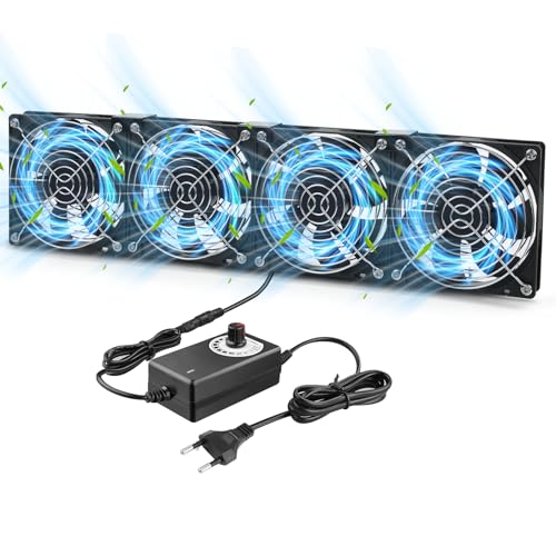 Ventilador de PC de 120 mm 12 V para PC con velocidades ajustables, ventilador ZAKVOP AC 220 V-240 V, 3000 RPM, ventilador de ordenador para ordenador portátil (4)
