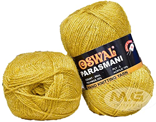 Image of M.G Enterprise Parasmani MustardSoft Wool Yarn 400 Needle Knitting & Crochet Thread for Art Craft