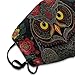 Adult Windproof, Anti Dust Mouth Face Mask Fashion Scarf Day of The Dead Owl Sugar Skull Mouth Covers Face Bandana, Adjustable Mouth Decoration for Sports Travel Hiking